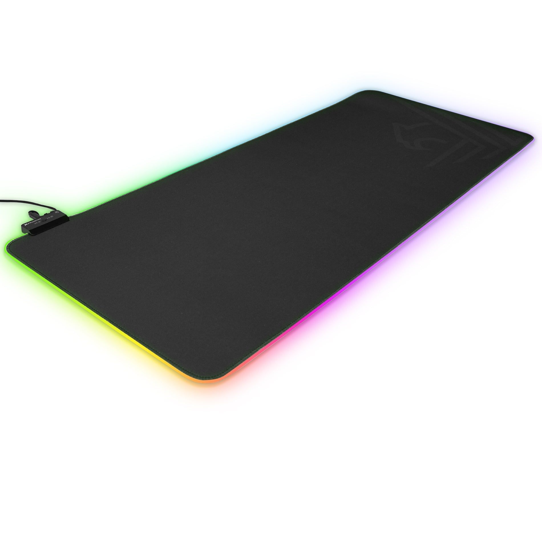 Alfombrilla de raton ordenador gaming phoenix mylus 90cm flexible con borde led rgb extendida - resitente a liquidos