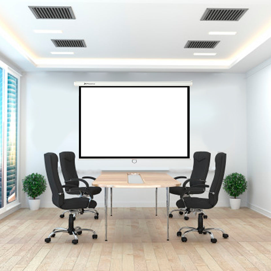 Phoenix -  pantalla de proyección manual plegable 112 pulgadas 2 x 2m formatos 1:1 4:3 16:9 de techo y pared
