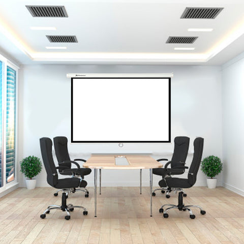 Phoenix -  pantalla de proyección manual plegable 112 pulgadas 2 x 2m formatos 1:1 4:3 16:9 de techo y pared