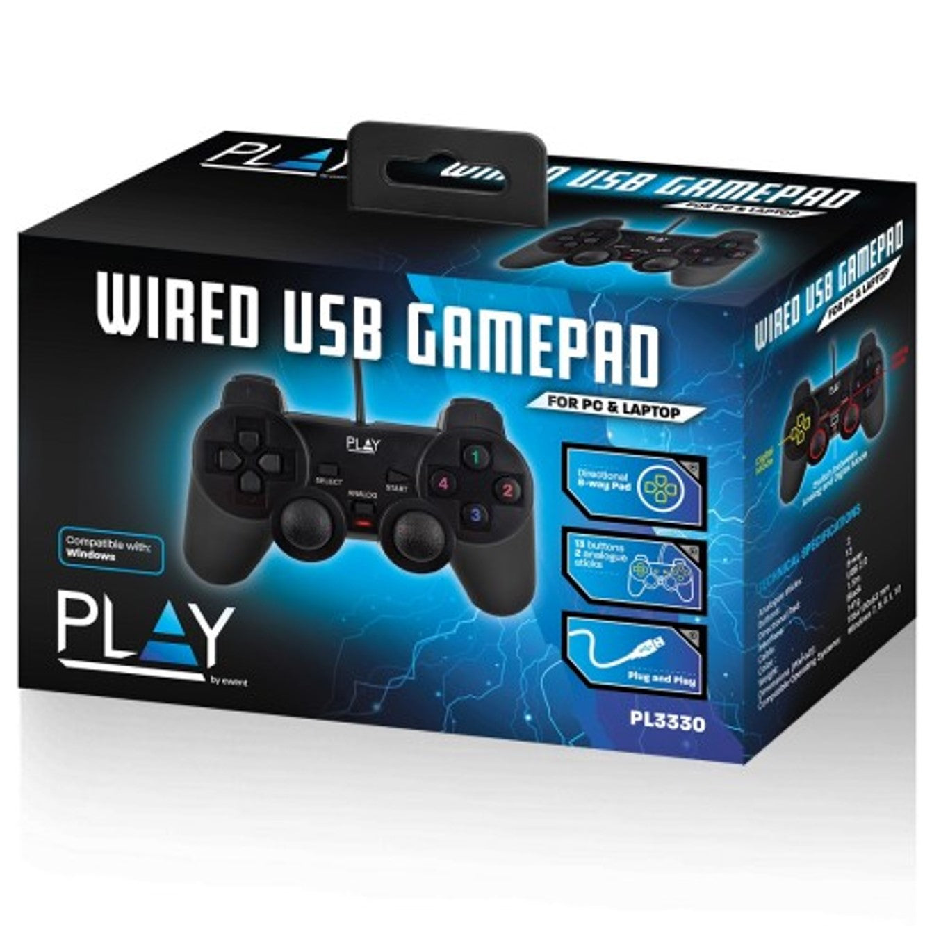 Mando gamepad ewent pl3330 usb para pc