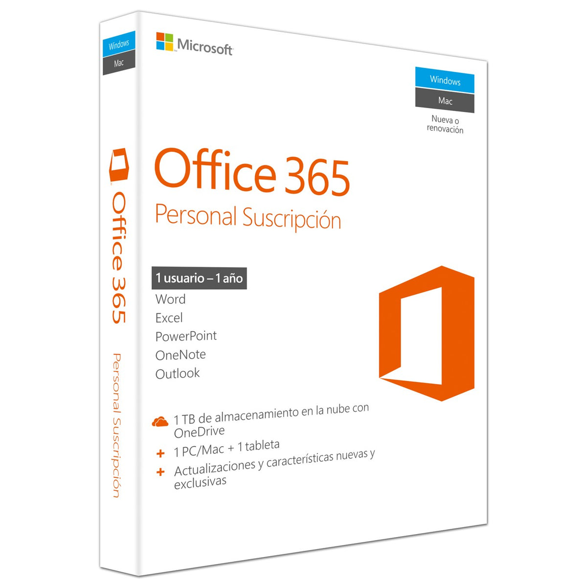 Microsoft office 365  personal 1 usuario 5 dispositivos esd (descarga directa) 1 año