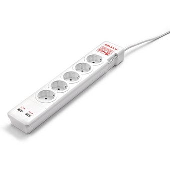 Regleta salicru sps safe 5+ -  5 tomas schuko -  2 usb
