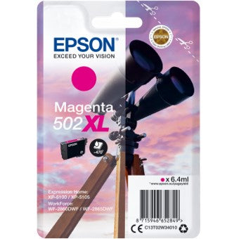 Cartucho tinta epson t02w340 502xl magenta ink