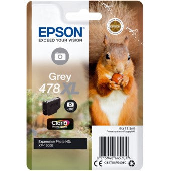 Cartucho tinta epson c13t04f64010 singlepack gris 478xl claria photo hd ink