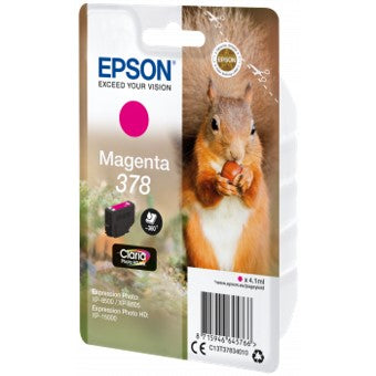 Cartucho tinta epson c13t37834010 singlepack magenta 378 claria photo hd ink xp - 8500 ardilla