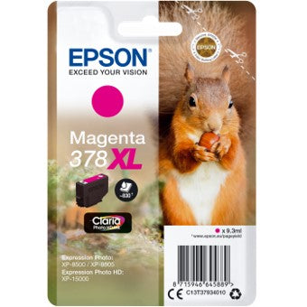 Cartucho tinta epson c13t37934010 singlepack magenta 378xl claria photo hd ink ardilla