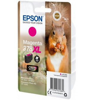 Cartucho tinta epson c13t37934010 singlepack magenta 378xl claria photo hd ink ardilla