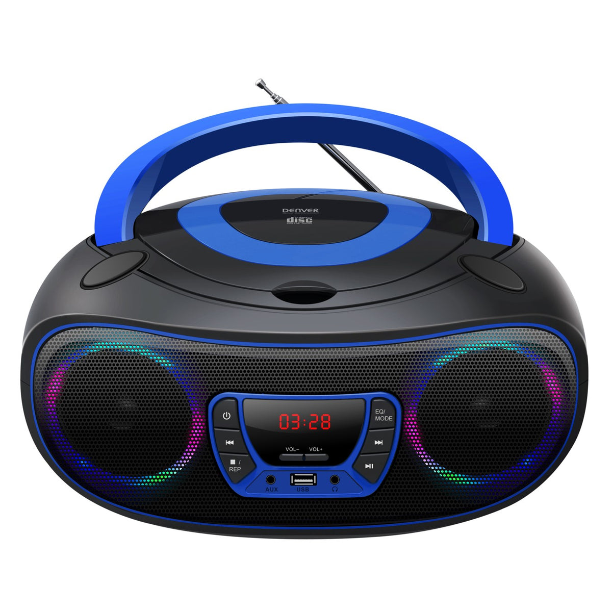 Radio denver tcl - 212 azul -  reproductor cd -  usb -  bluetooth