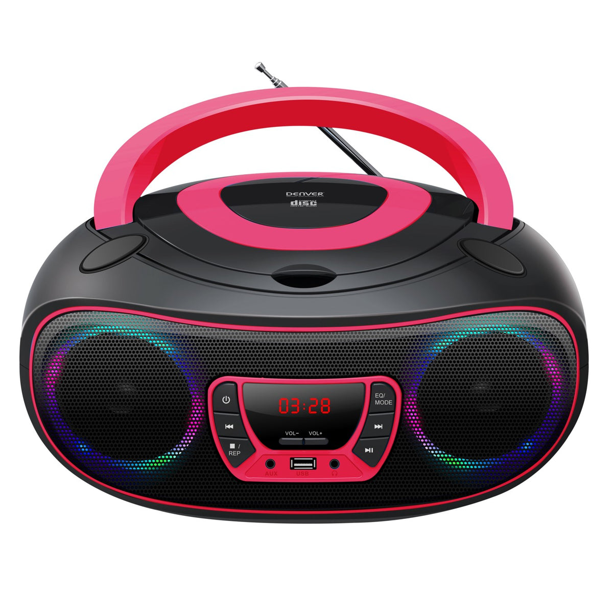 Radio denver tcl - 212 rosa -  reproductor cd -  usb -  bluetooth