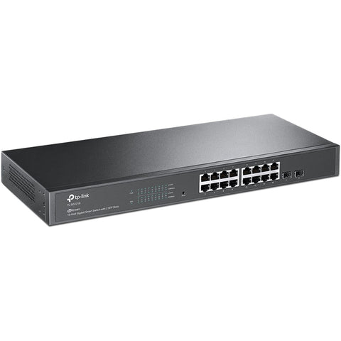 Swicht tp - link 16 puertos 10 - 100 - 1000mbps con 2 ptos sfp gestionable rack 19pulgadas