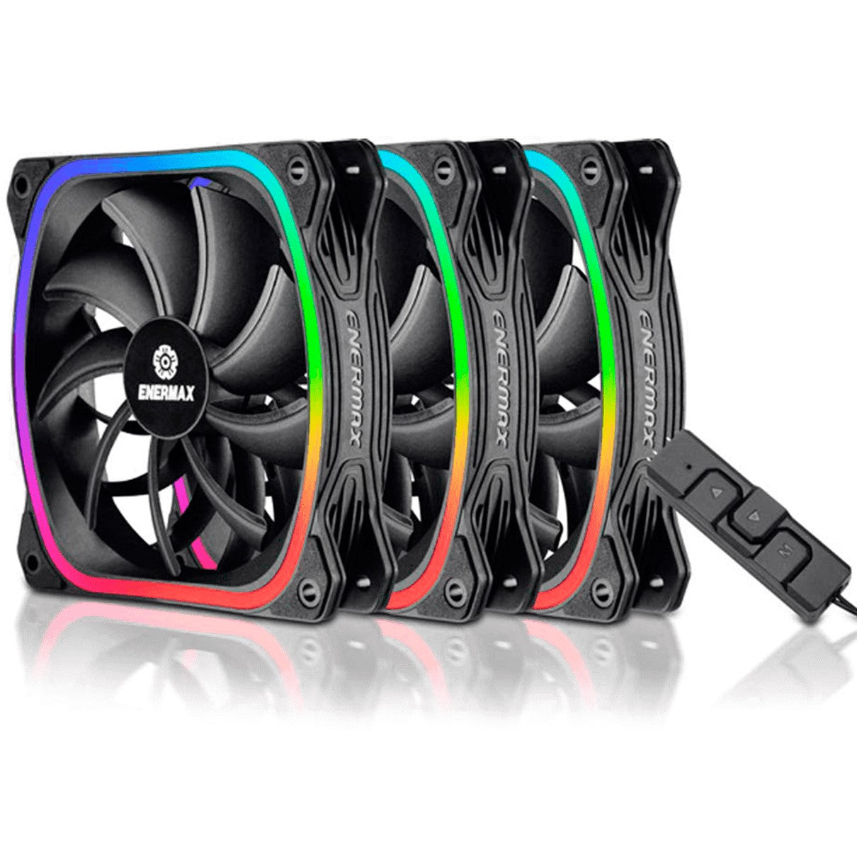 Pack ventiladores enermax gaming squa rgb 3x12cm