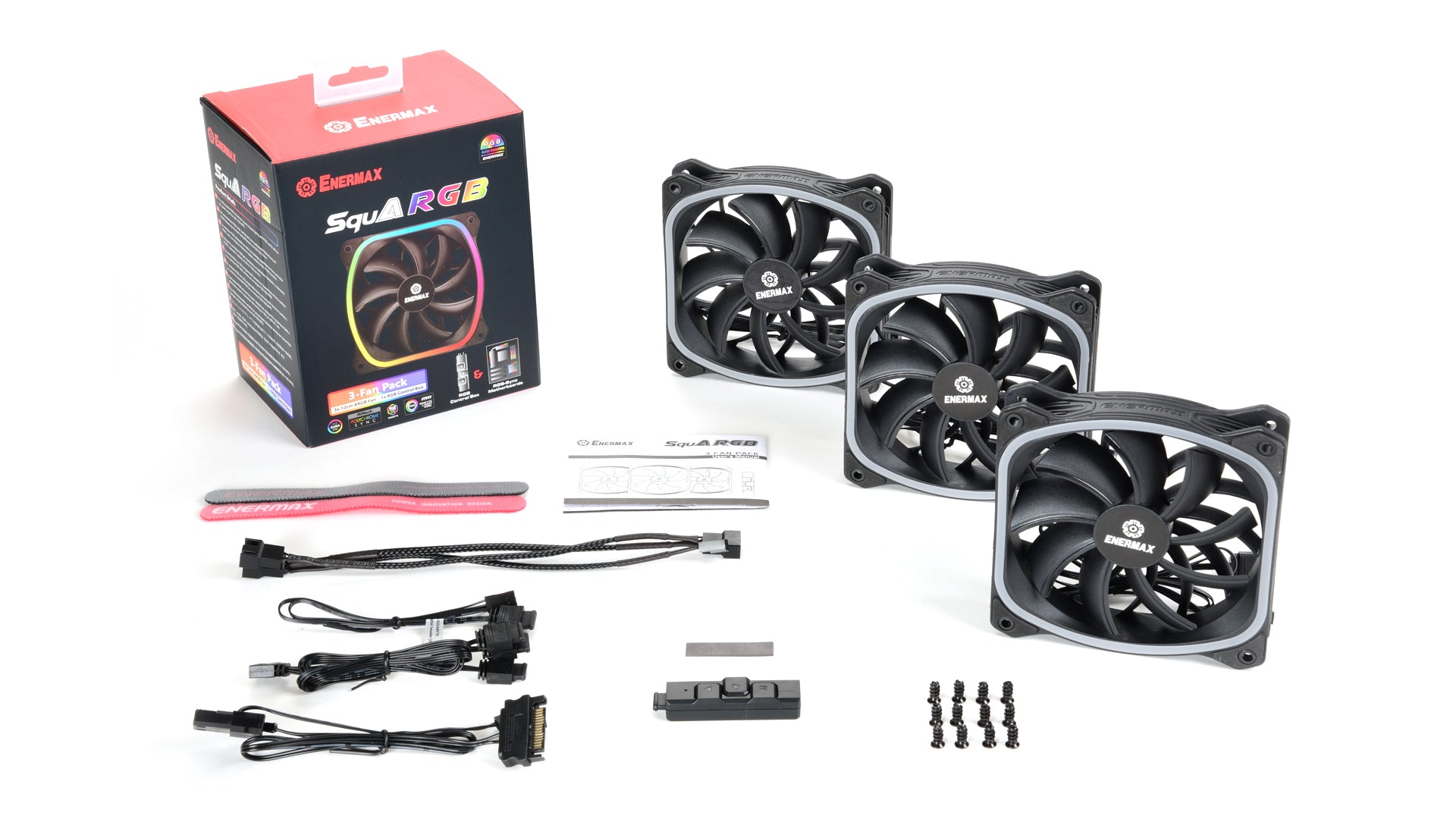 Pack ventiladores enermax gaming squa rgb 3x12cm