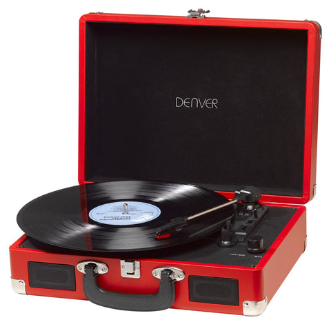 Tocadiscos denver vpl - 120 - usb con software para pc - rojo