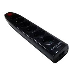 Regleta ovislink 6 tomas schuko + 2 rj11 proteccion telefono  con interruptor